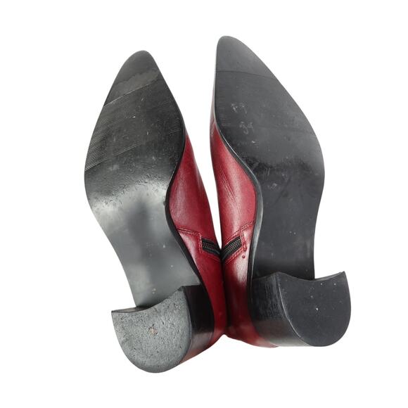 Vintage Y2K Steve Madden Burgundy Red Leather Roccco Western Boots 9 - Picture 6 of 9